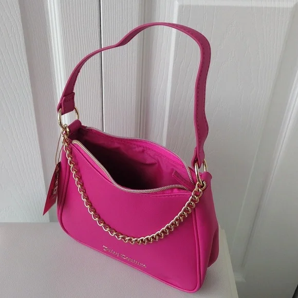 Juicy Couture Hot Pink Chain Shoulder Bag - Picture 5 of 16